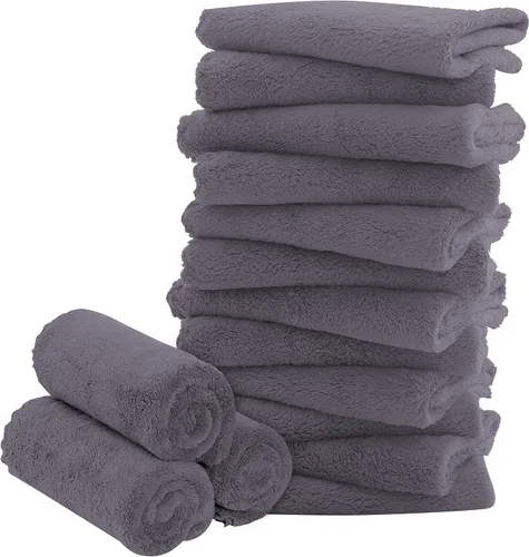 Vista 12 de Paquete de 16 toallitas para bebé - 10x10 pulgadas, vellón de coral - Paños de lavado extra absorbentes y suaves para recién nacidos, bebés y niños