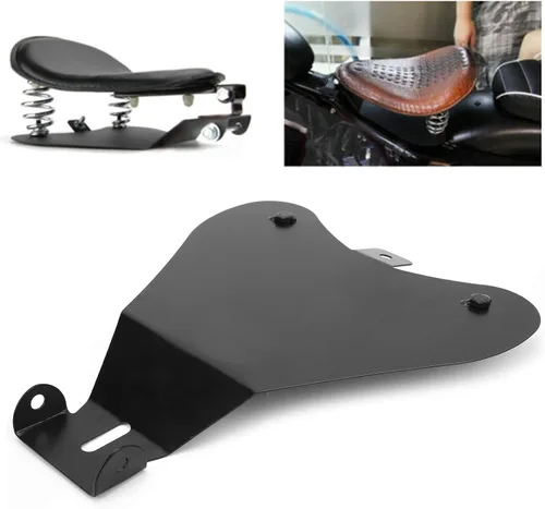 Vista 4 de Placa de asiento, asiento de motocicleta, kit de montaje de base de resorte de acero con tornillos arandelas de repuesto para XL883 Bobber