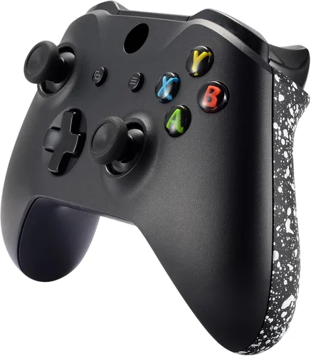 Vista 7 de eXtremeRate Cómodo antideslizante 3D Splashing rieles laterales manijas paneles traseros para Xbox One X y One S Controller - Blanco texturizado