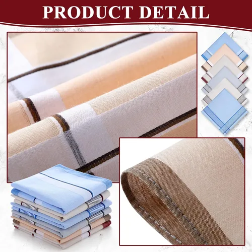 Vista 7 de Pañuelo de 24 piezas para hombre pañuelo a cuadros para hombre suave regalo para hombres talla única Multi color talla única