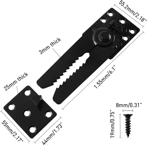 Vista 2 de HOWDIA Conectores seccionales negros con tornillos, conector de sofá resistente para sofás deslizantes, mantiene tu sofá seccional junto, fácil