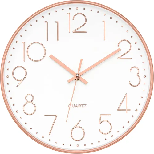 Vista 11 de Foxtop Reloj de pared atómico que funciona con pilas, redondo, analógico, moderno, juego automático para oficina, aula, dormitorio, cocina, sala
