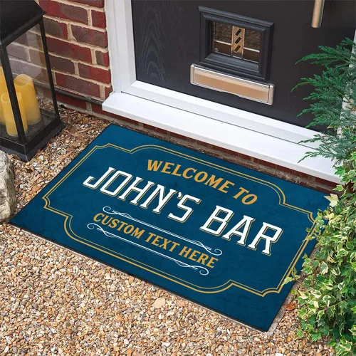 Vista 9 de Tapete personalizado de bienvenida para bar familiar, tapete para puerta con nombre personalizado, cualquier barra de nombre, alfombra de puerta