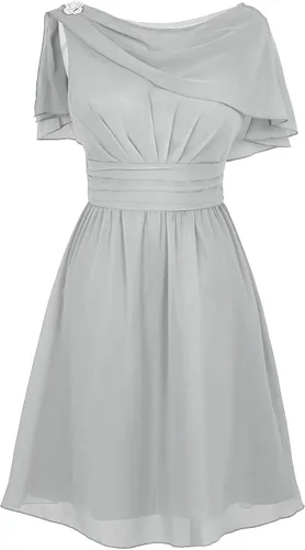 Vista 2 de ACSUSS - Vestido de dama de honor para mujer de gasa con volantes