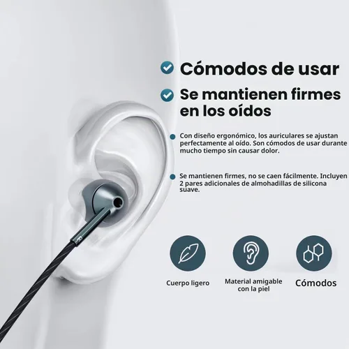 Vista 4 de Auriculares con cable USB-C con micrófono, control de volumen, cancelación de ruido, compatibles con Samsung Galaxy S24 S23 S22, iPhone 15, Paquete