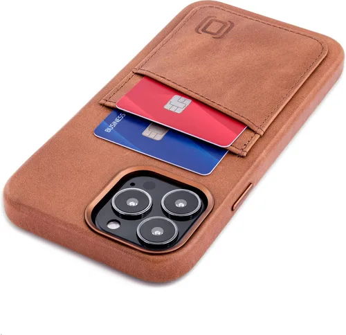 Vista 13 de Dockem Funda de piel auténtica para iPhone 13 con placa de metal integrada para montaje magnético, cartera cosida con 2 soportes para tarjetas