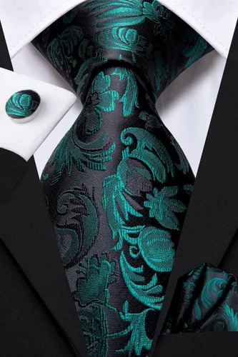 Vista 158 de Dubulle Corbata tejida de cachemira para hombre y gemelos de pañuelo para hombre, conjunto de gemelos para boda formal y negocios