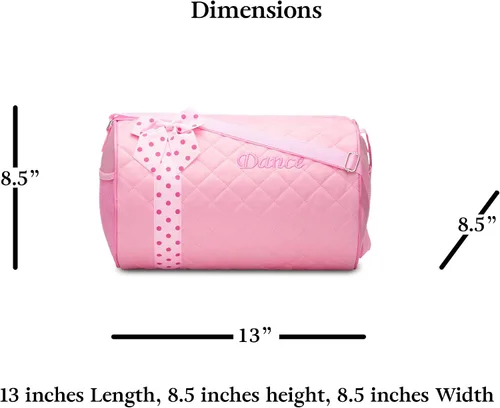 Vista 5 de Bolsa de lona acolchada con lazo para niñas, Rosado