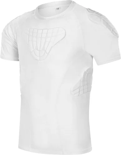 Vista 12 de Padded Shirt Youth Boys Padded Compression Sports Protective T-Shirt Kids Rib Chest Guard for Football Baseball Basketball