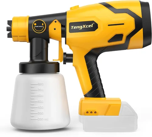 Vista 9 de Rociador de pintura para batería Milwaukee 18V - Pistola de espray HVLP de 600W con motor sin escobillas, botella de gran capacidad de 1000ml y 4