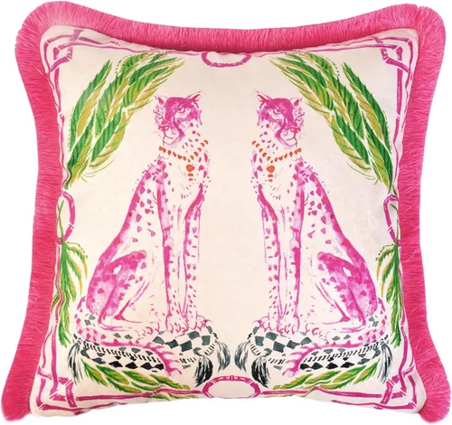 Vista 13 de Funda de almohada con patrón de leopardo, funda de almohada de terciopelo única, cojín de borla azul, almohada decorativa para decoración del hogar