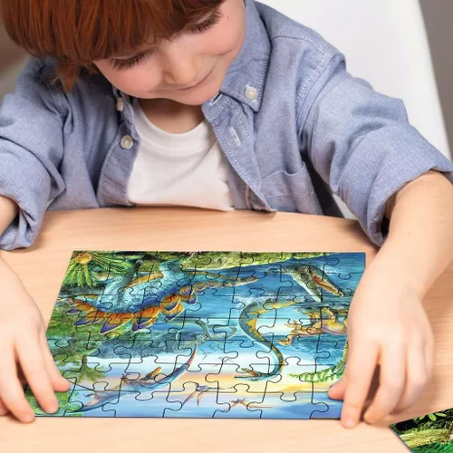 Vista 7 de Ravensburger Dinosaur Fascination - Juego de rompecabezas de 3 x 49 piezas - 09317 - Cada pieza es única, las piezas encajan perfectamente