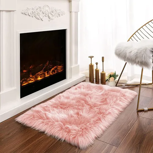 Vista 130 de Latepis - Alfombra rectangular de piel sintética tipo lana de oveja suave y esponjosa de estilo bohemio para sala de estar, dormitorio y residencias