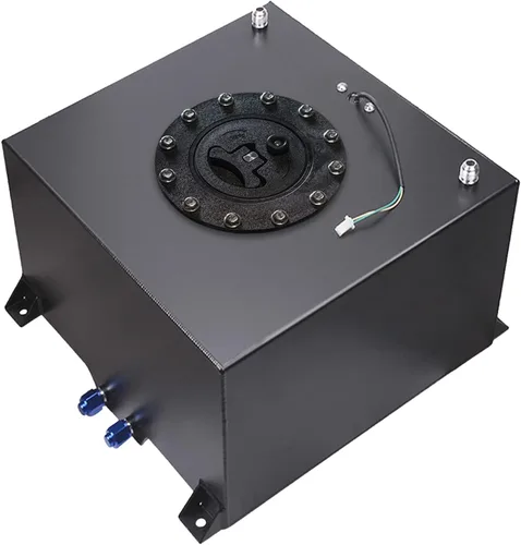 Vista 9 de Celda de combustible de aluminio pulido de 2.5 galones con sensor de nivel de tapa negro