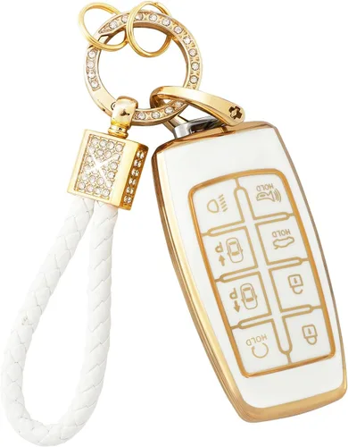Vista 24 de PIFOOG Funda para llavero Mitsubishi, accesorios Outlander Lancer Mirage, carcasa protectora para llaves de coche, cubierta completa, llavero