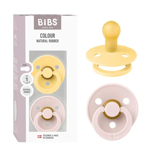 Vista 68 de BIBS - Paquete de 2 chupetes para bebés, goma natural libre de bisfenol A, hechos en Dinamarca, colección Colour, para bebés de 18+ meses, azul bebé