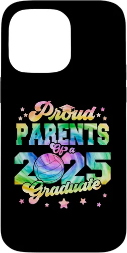 Vista 21 de iPhone 16 Parents of a 2025 Graduate Tie Dye Graduation VolleyBall Case