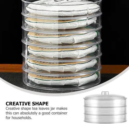 Vista 7 de Cabilock Contenedor para pan de pan, caja de almacenamiento de té de hojas sueltas, acrílico, transparente, apilable, caja de té PU, contenedor