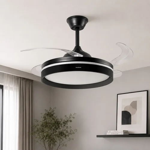 Vista 8 de Ventilador de Techo con Luz LED, 4 Aspas Retráctiles y Mando a Distancia InnovaGoods