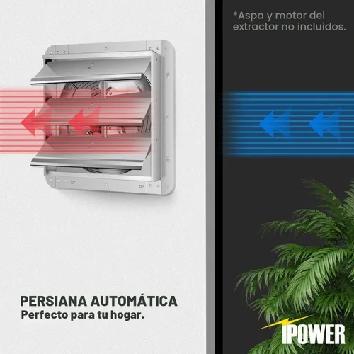 Vista 5 de iPower Rejilla de ventilación automática de aluminio cuadrado de 12 pulgadas, color plateado