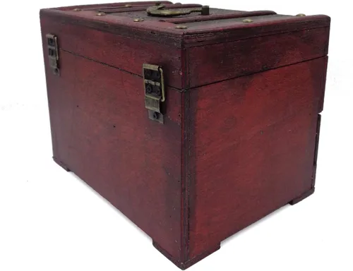 Vista 4 de ISOTO Joyero de madera retro vintage, caja de almacenamiento organizadora, caja de almacenamiento con espejo para novias y mujeres, para el día