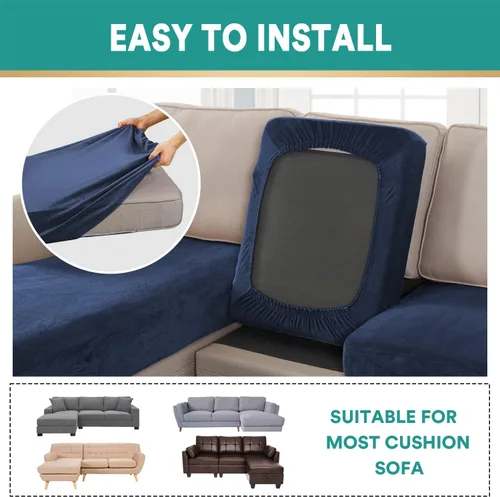 Vista 176 de OKYUK Fundas para sofá modular, 3 piezas, fundas de cojín de terciopelo para sofá, en forma de L, funda de cojín separado para sofá, protector