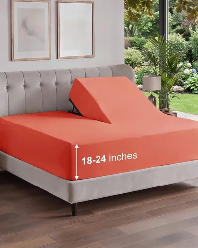 Vista 109 de Sábana bajera ajustable extra profunda Twin XL – Sábana bajera individual de lujo de hotel solamente – Se adapta fácilmente a colchones de 18 a 24