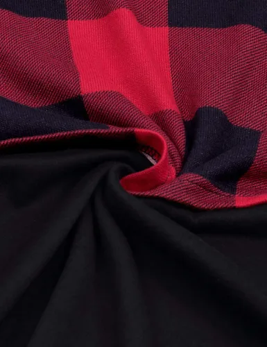 Vista 8 de QUINEE sudadera con capucha para mujer de manga larga a cuadros bloque