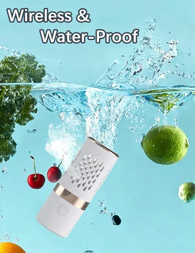 Vista 5 de Máquina limpiadora de verduras y frutas, dispositivo de limpieza de frutas purificado a prueba de agua con tecnología de purificación de iones OH