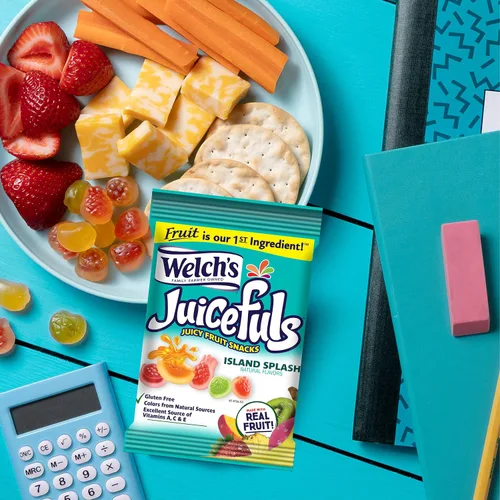 Vista 4 de Welch's Juicefuls - Bocadillos de frutas jugosas, salpicaduras de isla, sin gluten, bolsas de tamaño compartido de 4 onzas (paquete de 3)
