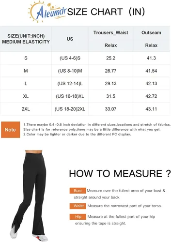 Vista 6 de Aleumdr Leggings acampanados para mujer, pantalones de yoga acampanados, parte inferior de corte de bota 2023, a la moda, pierna larga y ancha