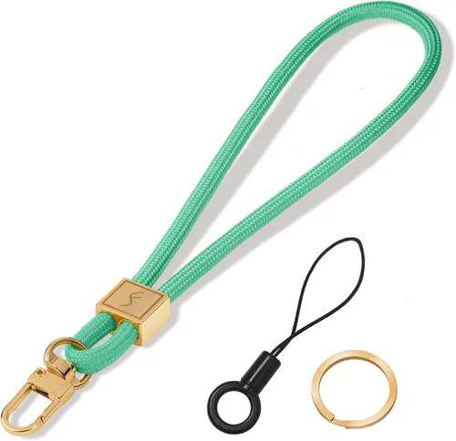 Vista 10 de Fishent Cordón para llavero, bonito soporte para llavero, cordón de muñeca tejido mejorado para llaves, correa de muñeca llavero para mujeres