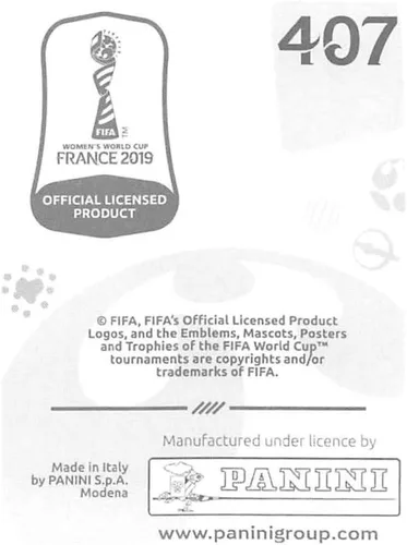 Vista 2 de 2019 Panini FIFA Women's World Cup France Album Stickers (Individual Sticker Only) Soccer #407 Ashlyn Harris USA 2 Inch by 2 1/2 Inch Collectible
