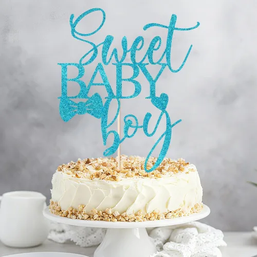 Vista 4 de Decoración para tartas Sweet Baby Boy – Baby Shower, Baby Shower, Baby Shower para recién nacido, decoración de fiesta de cumpleaños
