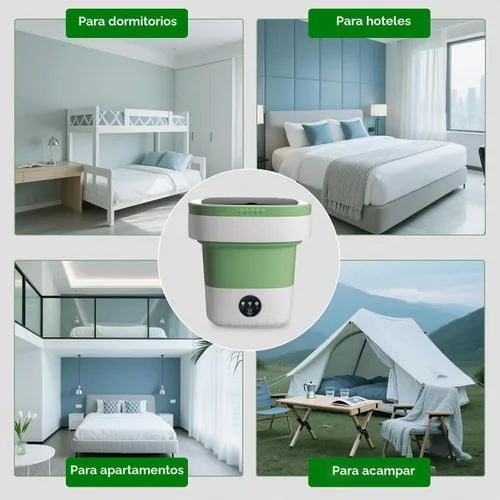 Vista 6 de Mini lavadora portátil de 15 litros, lavadora plegable con 3 modos de limpieza para ropa interior, ropa de bebé, pequeña lavandería plegable