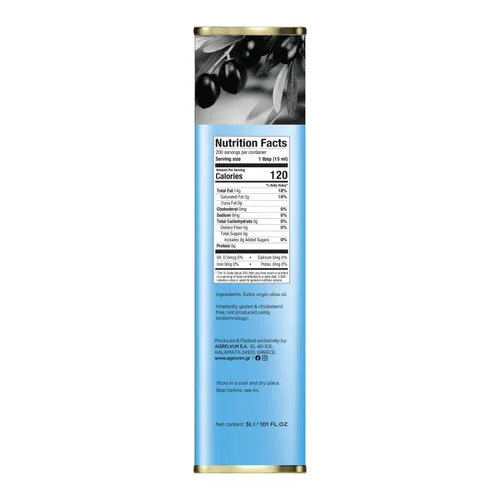 Vista 2 de ILIADA Aceite de oliva virgen extra griego 3L 100% griego Koroneiki monovarietal Prensado en frío Alto contenido de polifenoles Elección