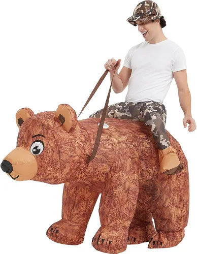 Vista 5 de One Casa Disfraz inflable de oso para montar en el aire divertido vestido elegante para fiesta de Halloween para adultos
