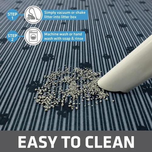 Vista 5 de Drymate Tapete Original para arena para gatos, contiene desorden de la caja, protege los suelos, a prueba de orina, lavable a máquina, suave