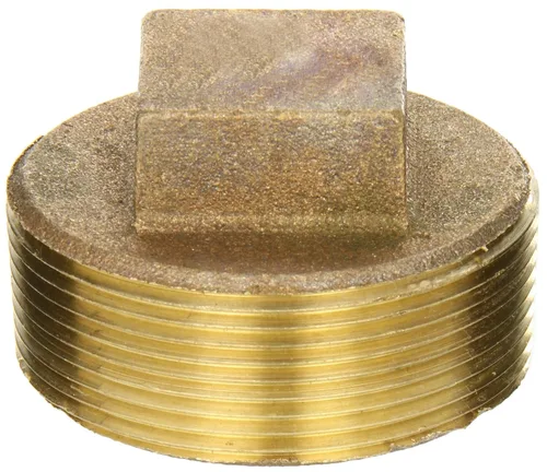 Vista 2 de Anderson Metals 38109 Red Brass Pipe Fitting, Cored Plug, 1" Macho Pipe