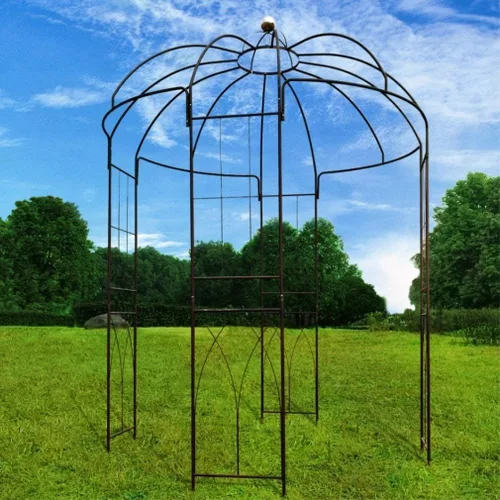 Vista 3 de OUTOUR glorieta de metal de 4 lados con diseño de pajarera para exteriores