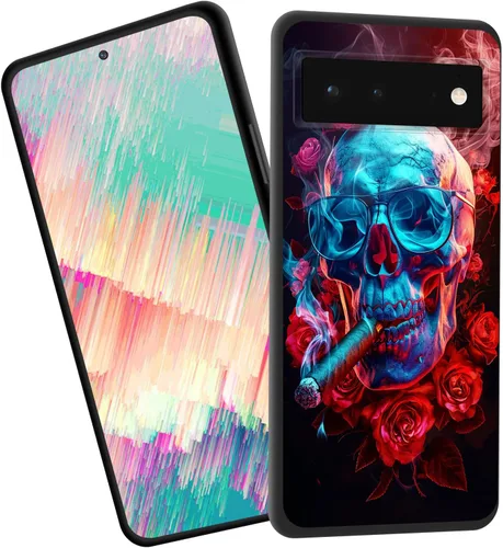 Vista 15 de for Google Pixel 4 XL Case,Slim Shockproof TPU Soft Rubber Silicone Cover Phone Case for Google Pixel 4 XL,Blue Skull Headphone