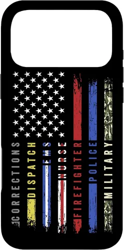 Vista 22 de First Responder Hero Flag Nurse EMS Police Fire Brigade - Carcasa militar para iPhone 17