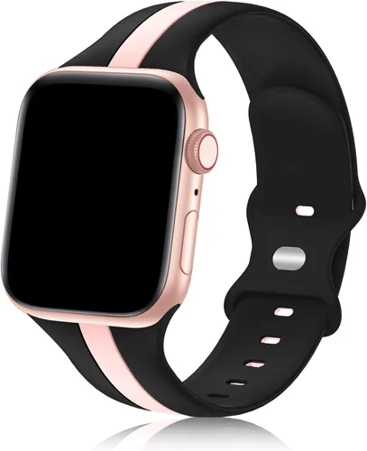 Vista 21 de Seizehe - Banda deportiva de diseño compatible con Apple Watch de 38/40/41/42/44/45/46/49 mm, unisex, correa de silicona suave para Apple Watch