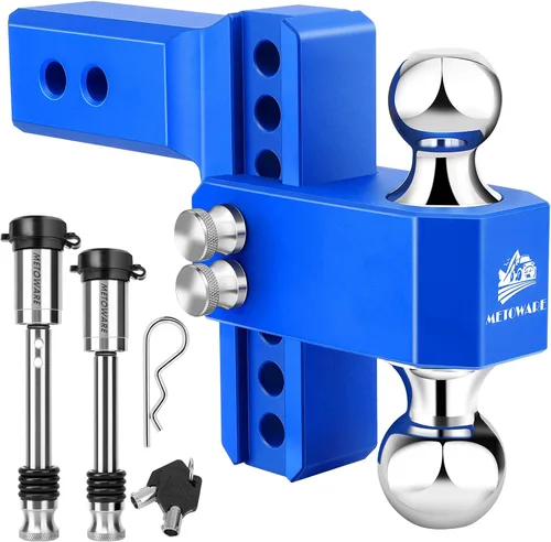 Vista 12 de METOWARE Enganche de remolque ajustable - Enganche de caída de aluminio para receptor de 2.5 pulgadas - Enganche de remolque de servicio pesado
