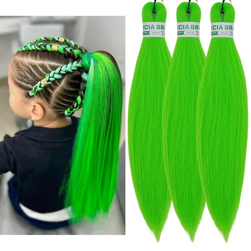 Vista 147 de Cabello trenzado para niños preestirado de 16 pulgadas, color negro para niños, trenzas sin nudos