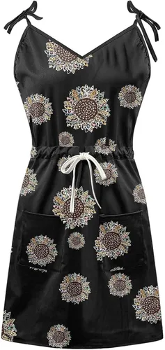 Vista 5 de NaRHbrg Vestido a rayas para mujer, vestido casual de verano con cuello en V, sin mangas, cóctel, playa, fiesta, vestido de verano, cintura
