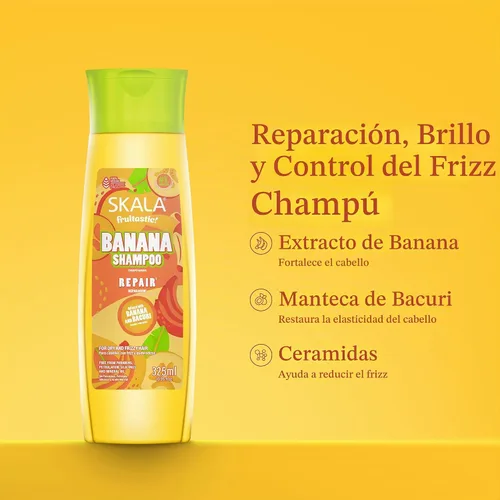 Vista 3 de SKALA Fruitastic Champú de plátano para cabello encrespado y quebradizo 10.99 fl oz