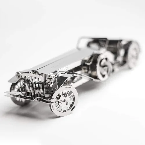 Vista 3 de Kit de modelo de coche 3D Glorious Cabrio2 - Auto retro de cuerda móvil coleccionable Rompecabezas 3D para adultos - Kit de bricolaje de metal