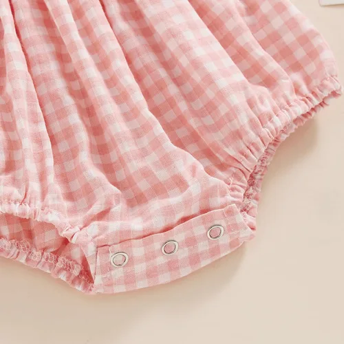 Vista 5 de Conjunto de ropa de verano sin mangas para bebé recién nacida, con volantes y cuello halter