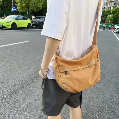 Vista 7 de Bolso bandolera casual de lona para mujeres y hombres